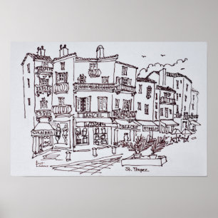 Saint-Tropez Shops   French Riviera, France Poster