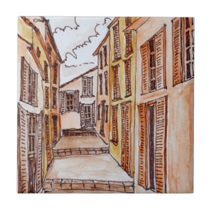 Saint-Tropez Streets   French Riviera, France Tile