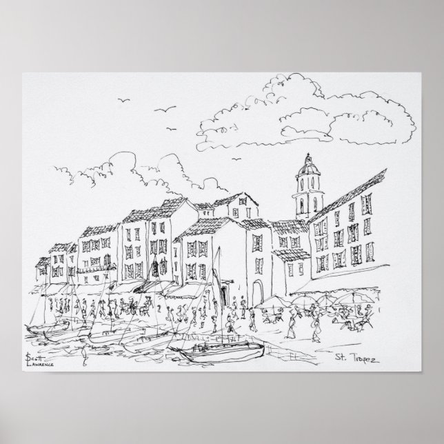 Saint-Tropez Waterfront | French Riviera, France Poster (Front)
