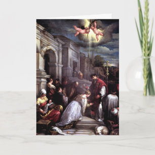 Saint Valentine Baptising Saint Lucilla - Bassano Holiday Card