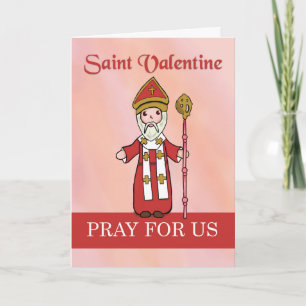 Saint Valentine Catholic Simple Saint on Valentine Card