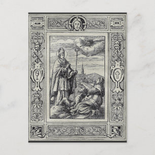 Saint Valentine of Rome Engraving Premium Art Holiday Postcard