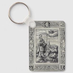 Saint Valentine of Rome Engraving Premium Art Key Ring