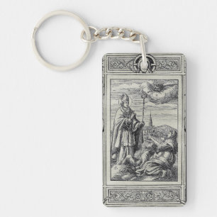 Saint Valentine of Rome Engraving Premium Art Key Ring