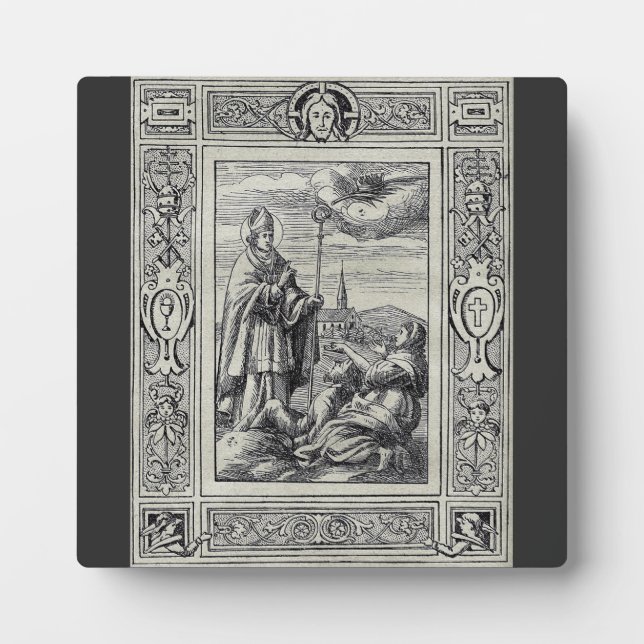 Saint Valentine of Rome Engraving Premium Art Plaque (Front)