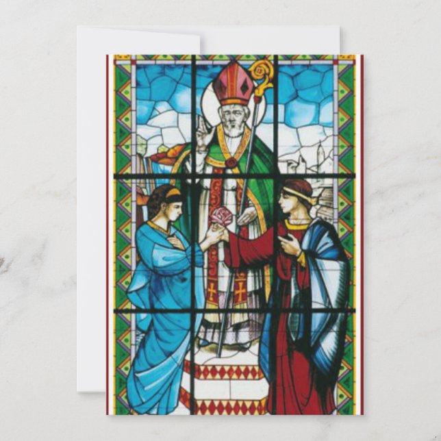 Saint Valentine Patron of Lovers Poem Religious Holiday Card (Front)