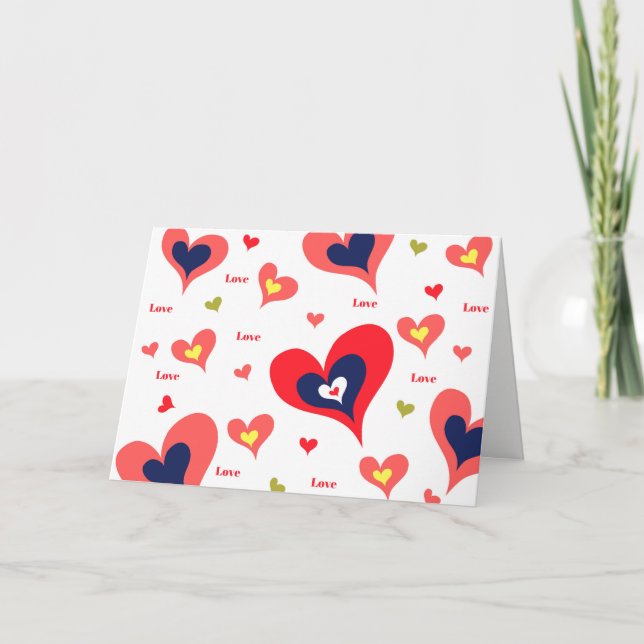 Saint Valentine's hearts Holiday Card (Front)