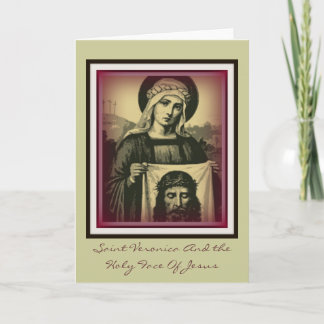 saint veronica and the holy face of jesus card