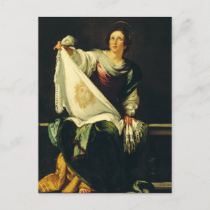Saint Veronica by Bernardo Strozzi Holiday Postcard