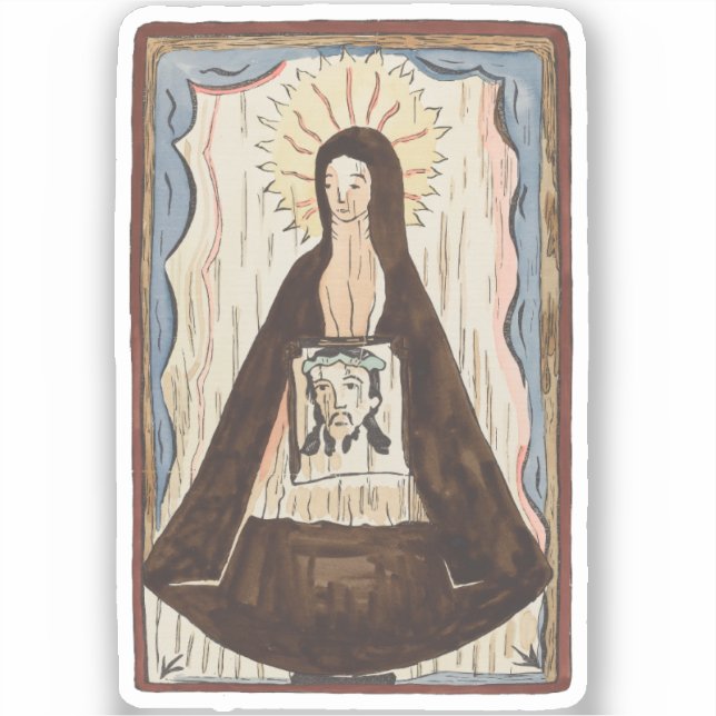 Saint Veronica Jesus face vintage art painting (Front)