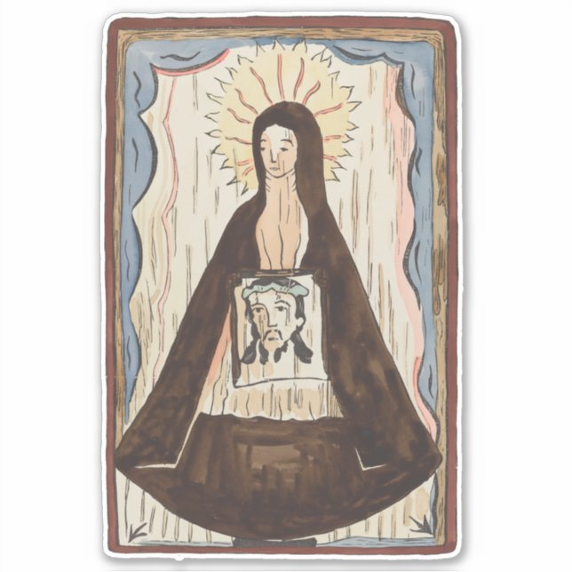 Saint Veronica Jesus face vintage art painting (Front)