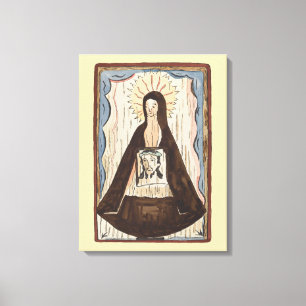 Saint Veronica Jesus face vintage art painting Canvas Print