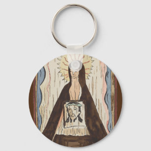 Saint Veronica Jesus face vintage art painting Key Ring