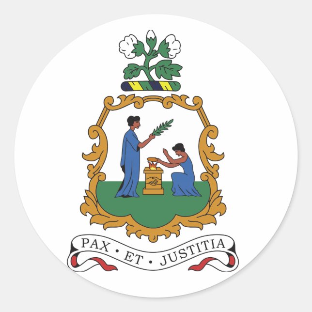 Saint Vincent and the Grenadines Coat of Arms Classic Round Sticker (Front)
