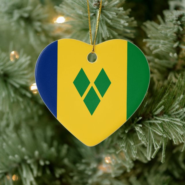 Saint Vincent and the Grenadines flag Ceramic Tree Decoration (Tree)
