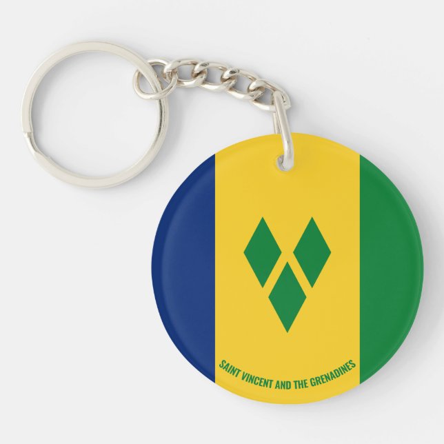 Saint Vincent and the Grenadines Flag Charming Key Ring (Front)