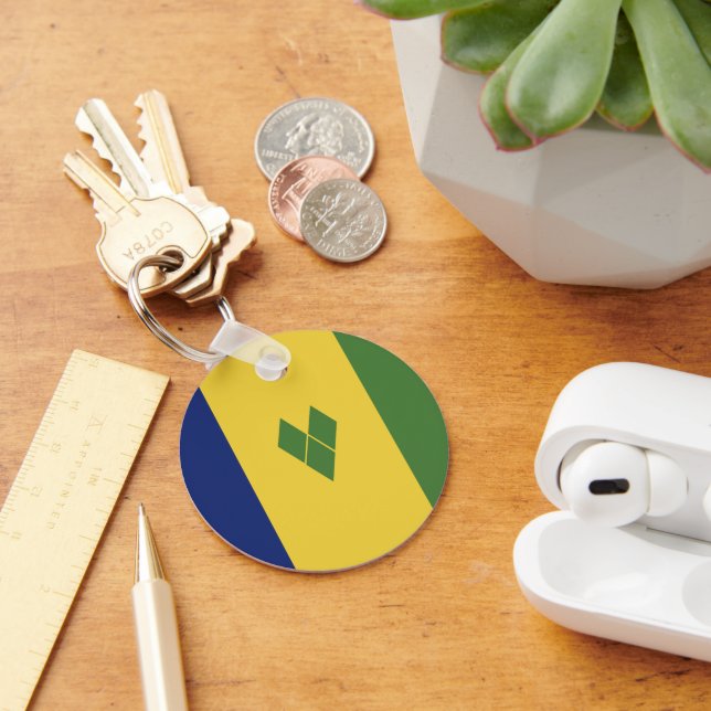 Saint Vincent and the Grenadines flag Key Ring (Desk)
