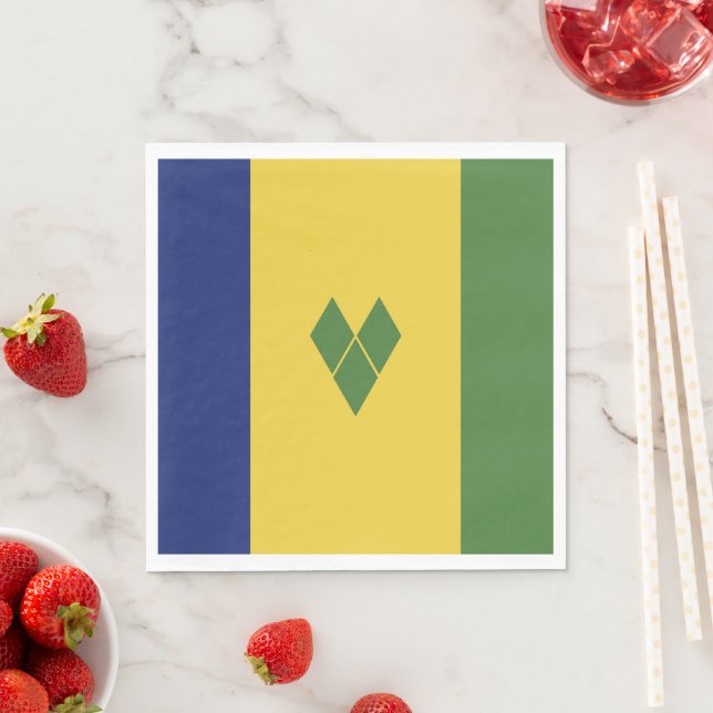 Saint Vincent and the Grenadines flag Napkin (Insitu)