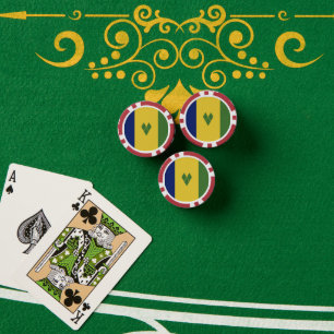Saint Vincent and the Grenadines flag Poker Chips