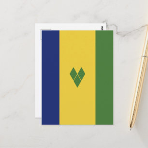 Saint Vincent and the Grenadines flag Postcard