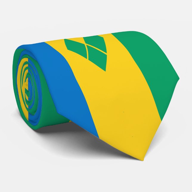 Saint Vincent and the Grenadines Flag Tie (Rolled)