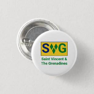 Saint Vincent and the Grenadines Flag Vincy 3 Cm Round Badge