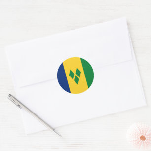 Saint Vincent and the Grenadines Flag Vincy Classic Round Sticker
