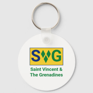 Saint Vincent and the Grenadines Flag Vincy Key Ring