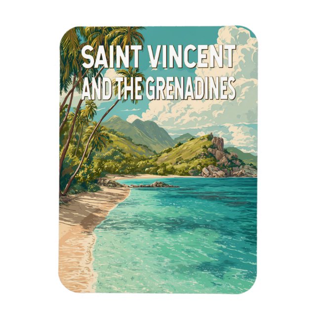 Saint Vincent and the Grenadines Illustration Magnet (Vertical)