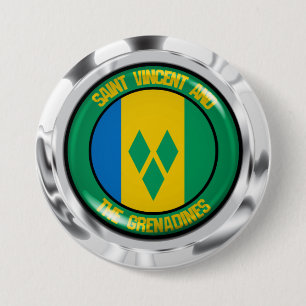 Saint Vincent and the Grenadines Round Emblem 7.5 Cm Round Badge