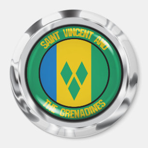 Saint Vincent and the Grenadines Round Emblem Magnet