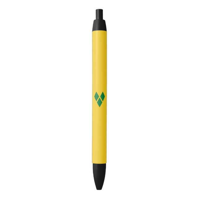 Saint Vincent Flag Black Ink Pen (Front Vertical)
