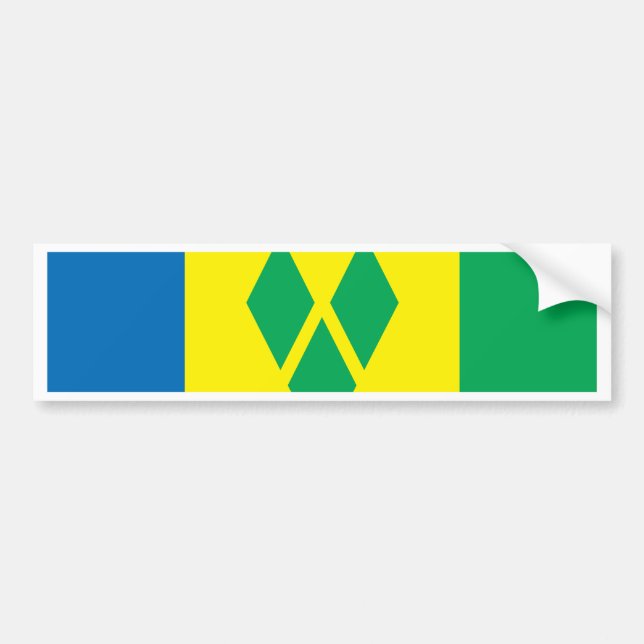 Saint Vincent Flag Bumper Sticker (Front)