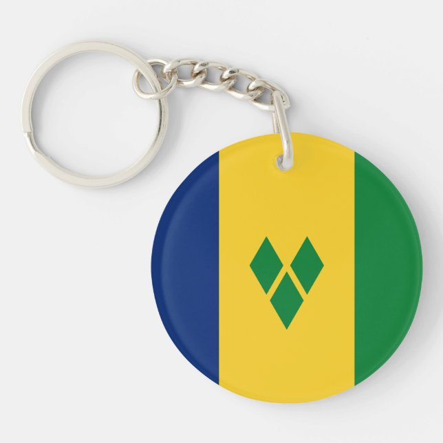 Saint Vincent Flag Key Ring (Front)