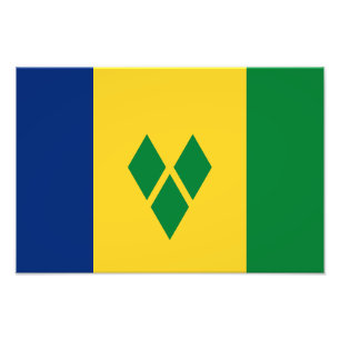 Saint Vincent Flag Photo Print