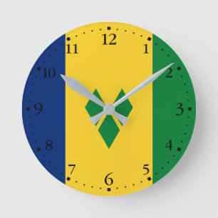 Saint Vincent Flag Round Clock