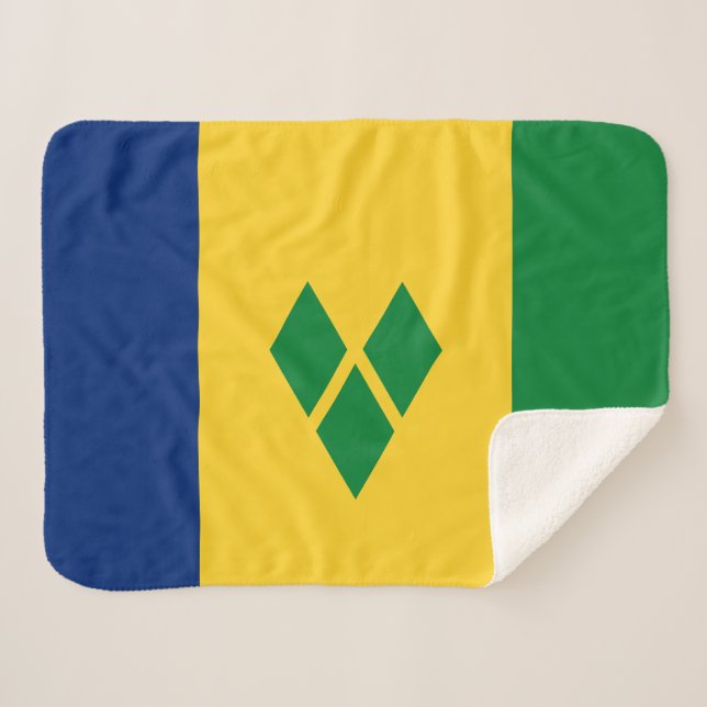 Saint Vincent Flag Sherpa Blanket (Front (Horizontal))