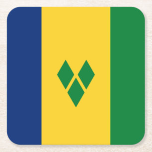 Saint Vincent Flag Square Paper Coaster