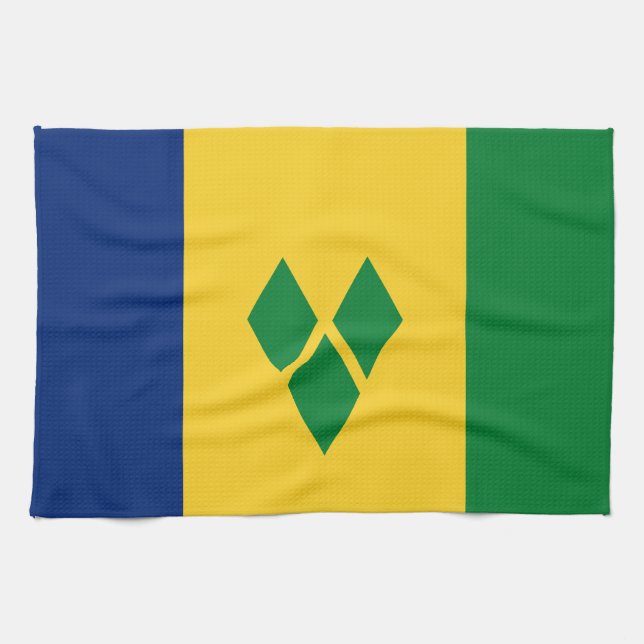 Saint Vincent Flag Tea Towel (Horizontal)