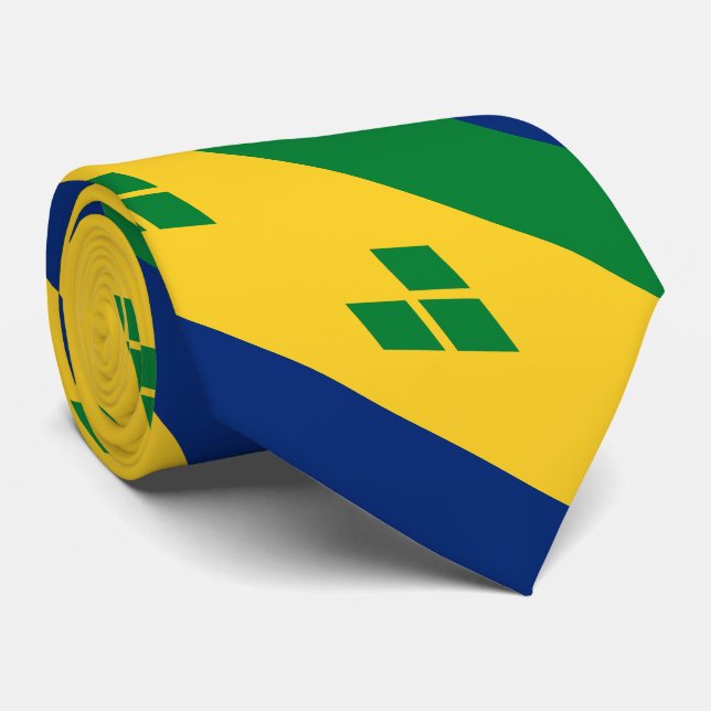 Saint Vincent Flag Tie (Rolled)