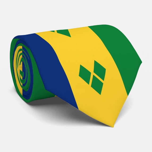 Saint Vincent Flag Tie (Rolled)