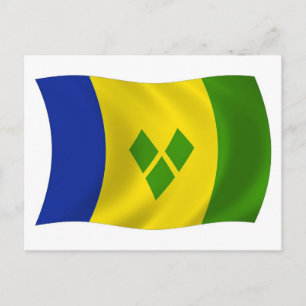 Saint Vincent Grenadines Flag Postcard