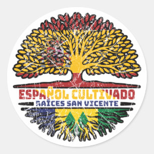Saint Vincent Grenadines Vincentian Spain Spanish Classic Round Sticker