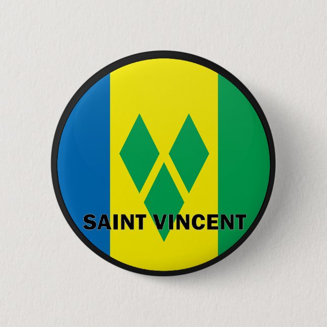 Saint Vincent Roundel quality Flag 6 Cm Round Badge (Front)