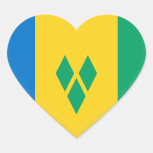 Saint Vincent & the Grenadines Flag Heart Sticker