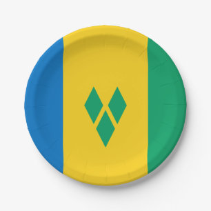 Saint Vincent & the Grenadines Flag Paper Plate