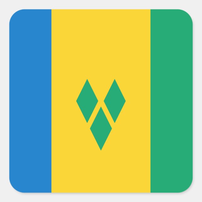 Saint Vincent & the Grenadines Flag Square Sticker (Front)