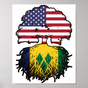 Saint Vincent Vincentian American USA Tree Roots Poster
