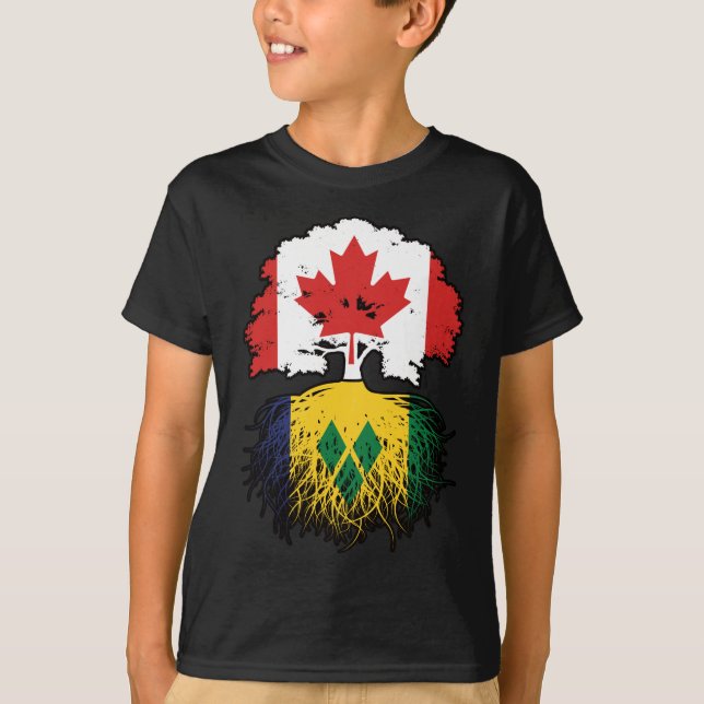 Saint Vincent Vincentian Canadian Canada Tree Root T-Shirt (Front)