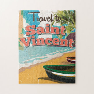 Saint Vincent vintage travel poster. Jigsaw Puzzle